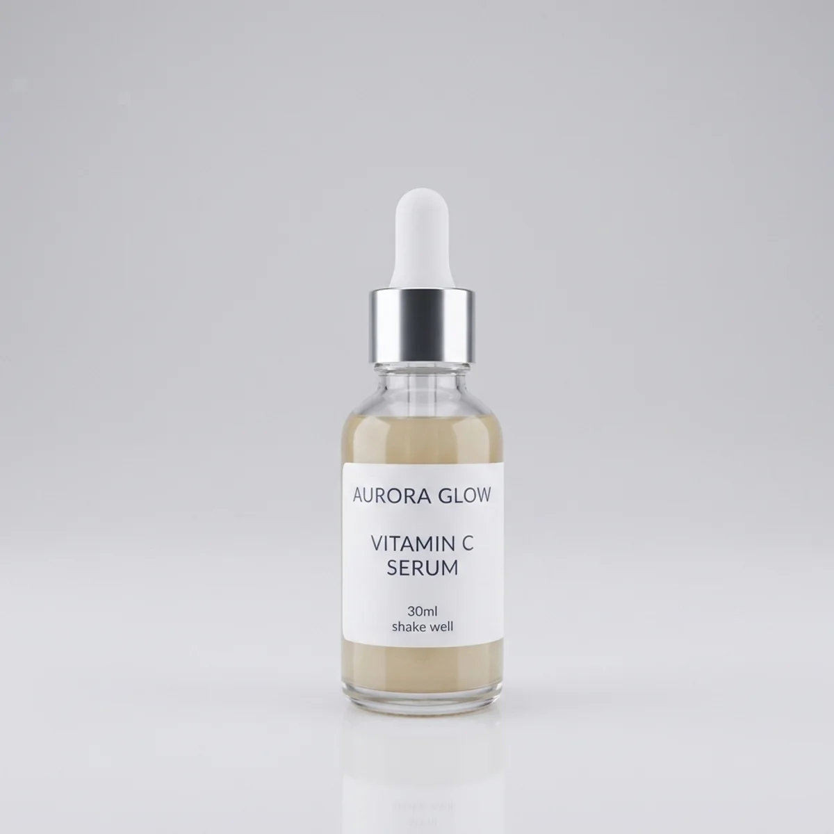 Serum bottle on a clean studio gradient