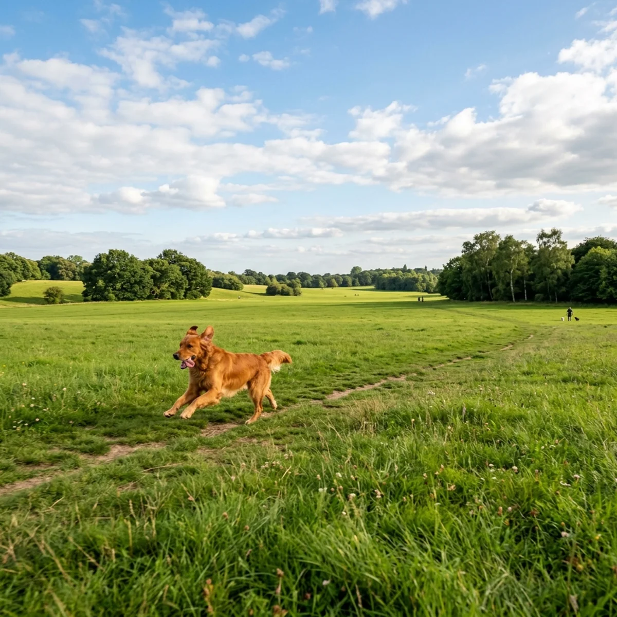 The dog photo with more park around it