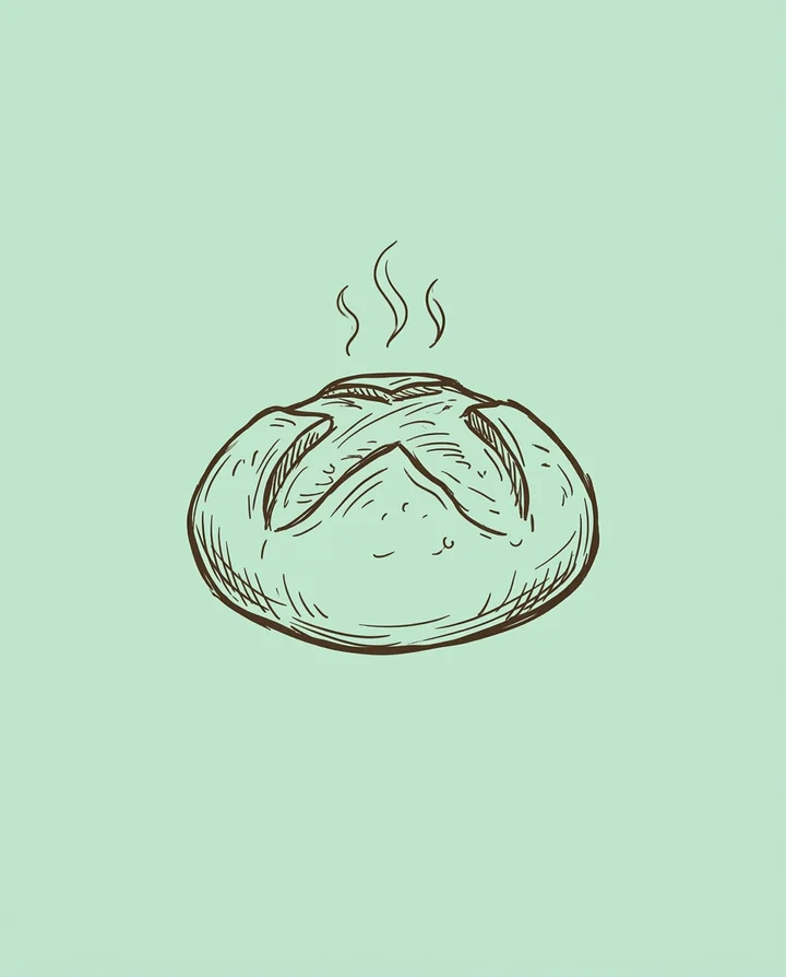 Hand-drawn bakery logo example