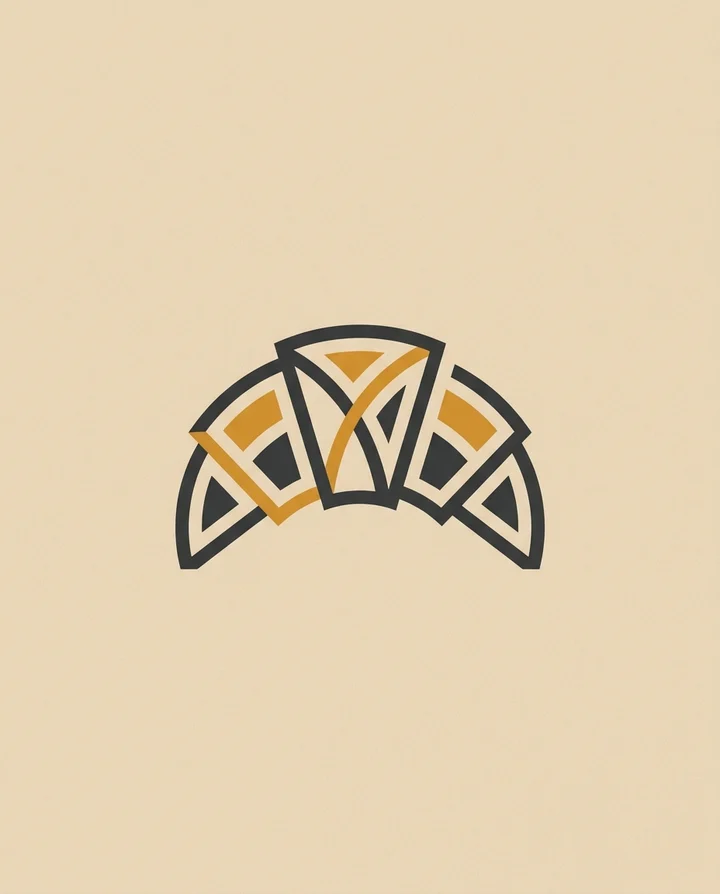 Modern geometric bakery logo example