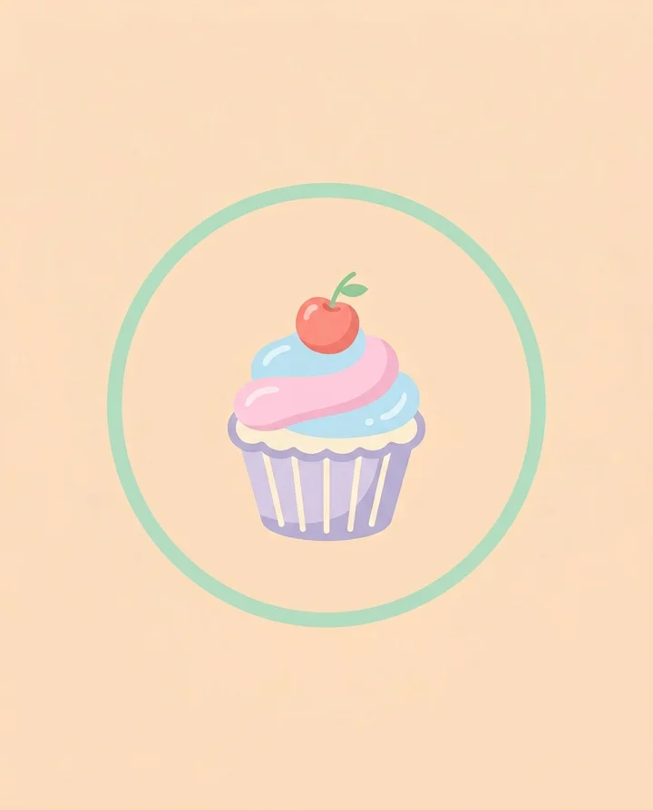 Pastel cupcake bakery logo example