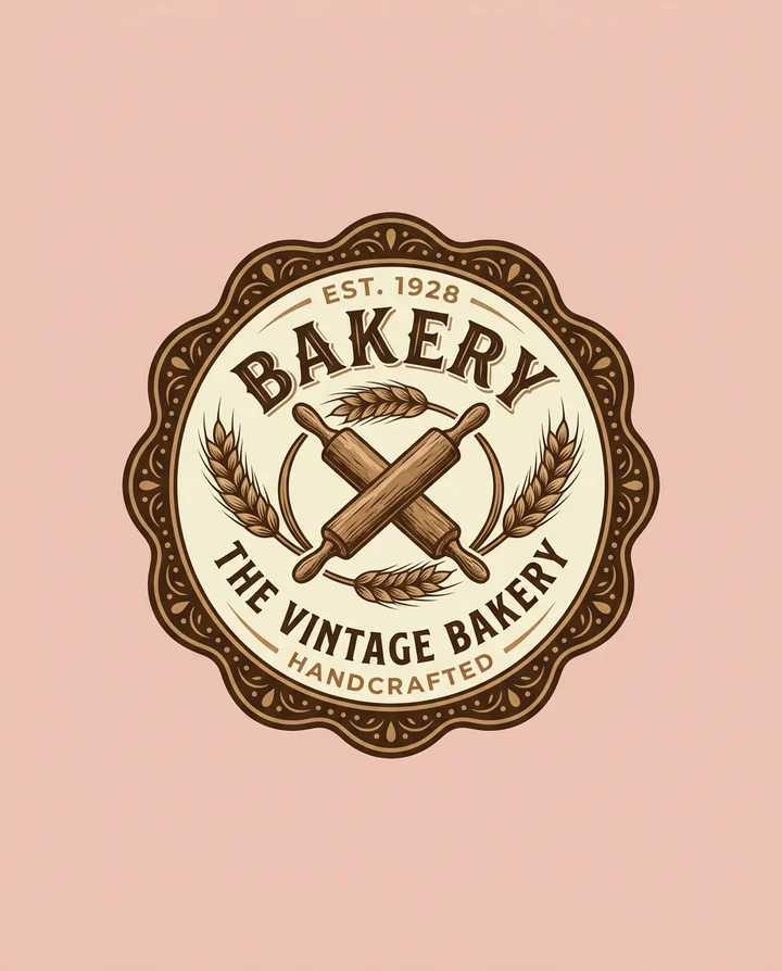 Vintage wheat bakery logo example