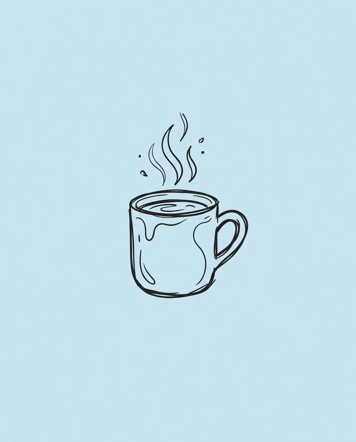 Hand-drawn café logo example