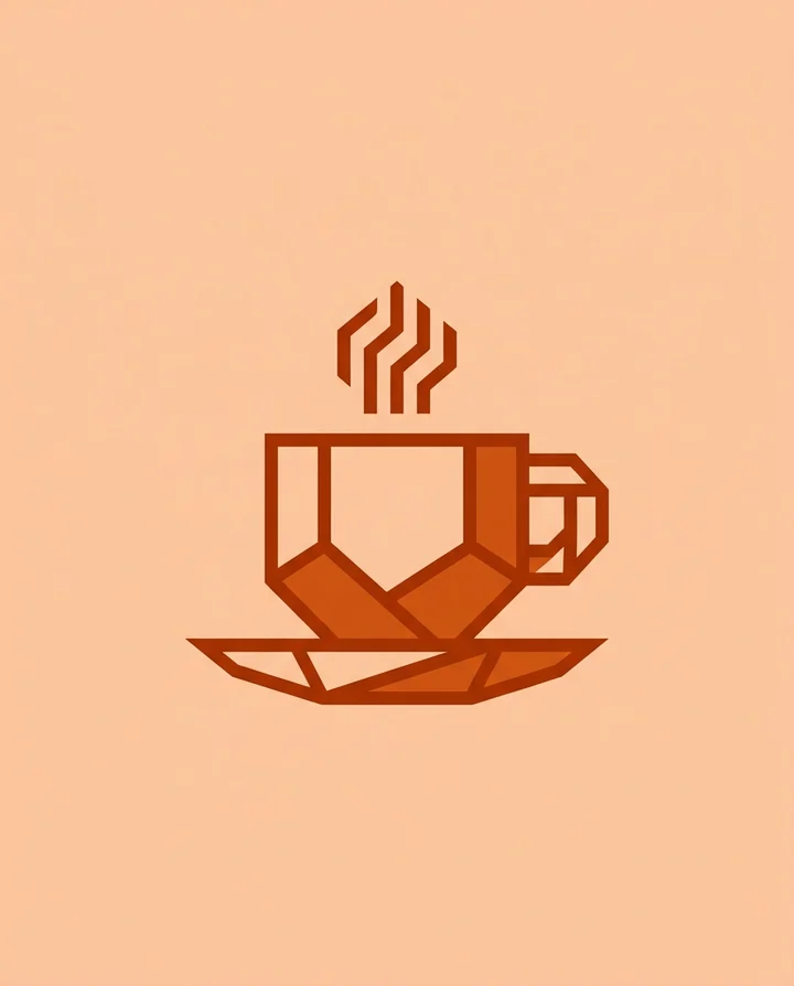 Modern geometric café logo example