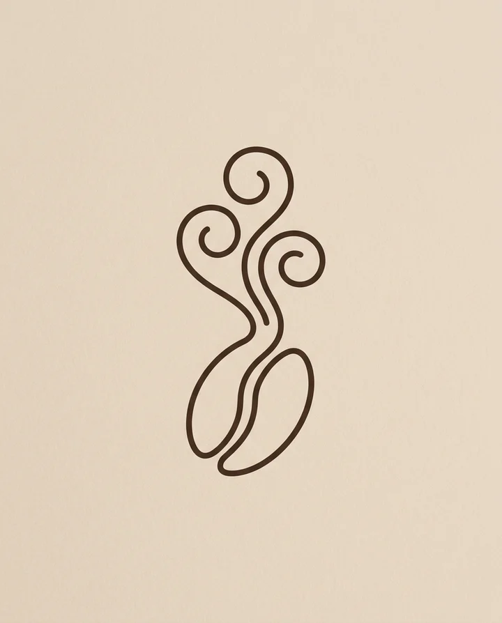 Monoline bean café logo example
