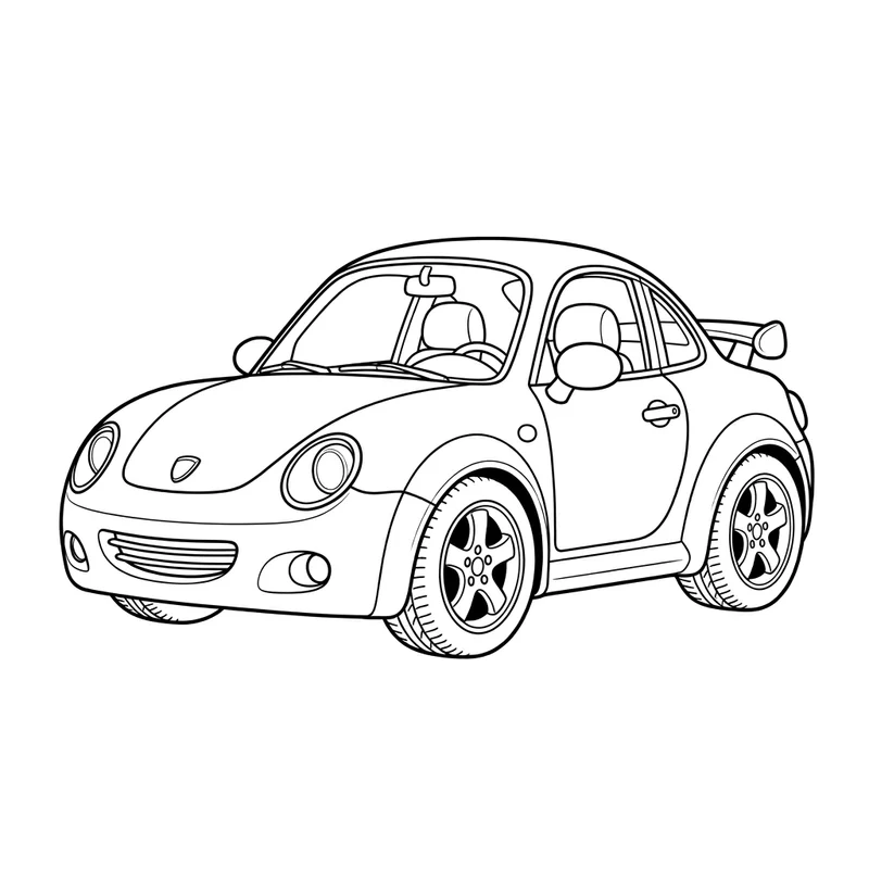 Race car coloring page line art