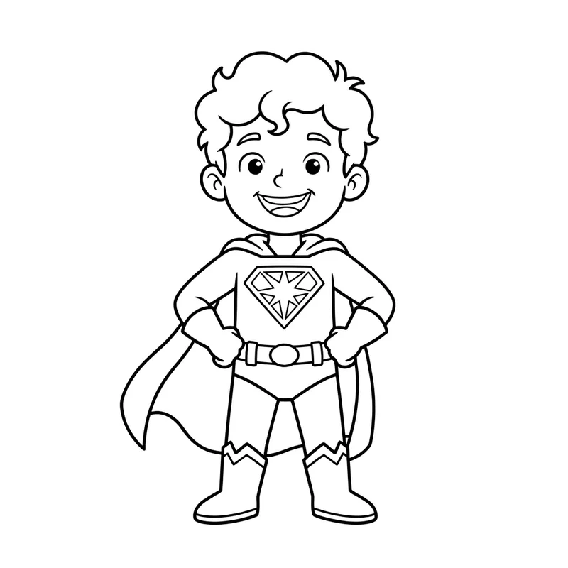 Cartoon coloring page line art