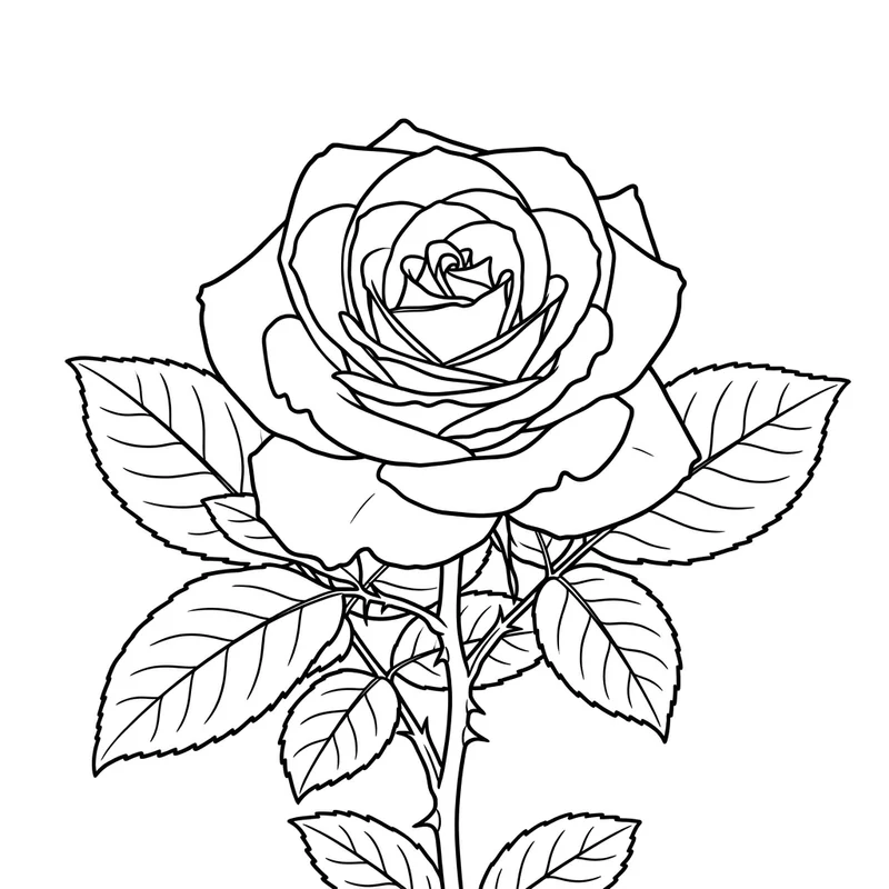 Flower coloring page line art