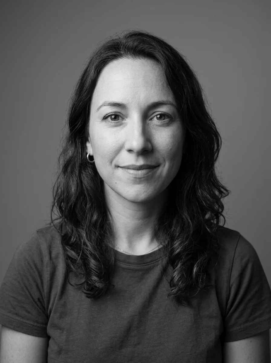 Studio B&W AI headshot example