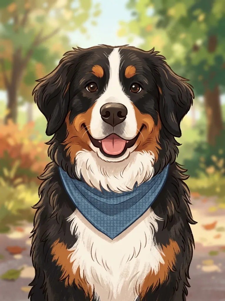 Cartoon AI pet portrait example