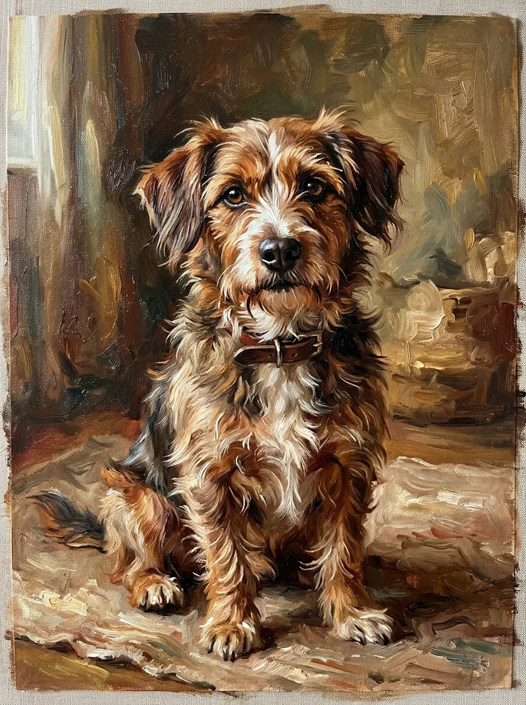 Oil painting AI pet portrait example