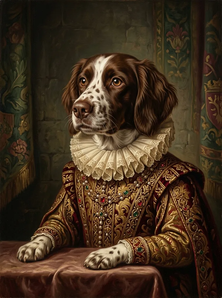 Renaissance royal AI pet portrait example