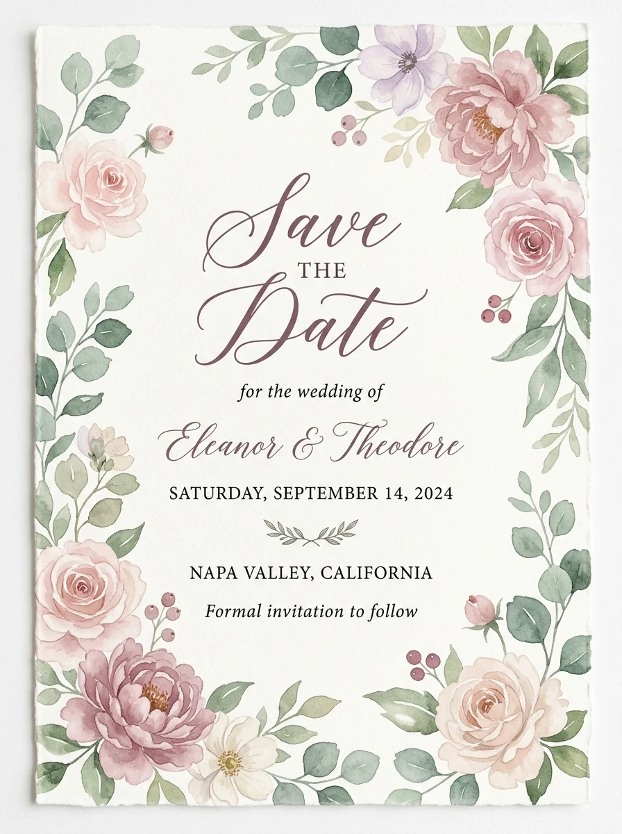 Floral save the date example