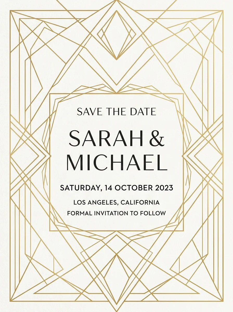 Geometric save the date example