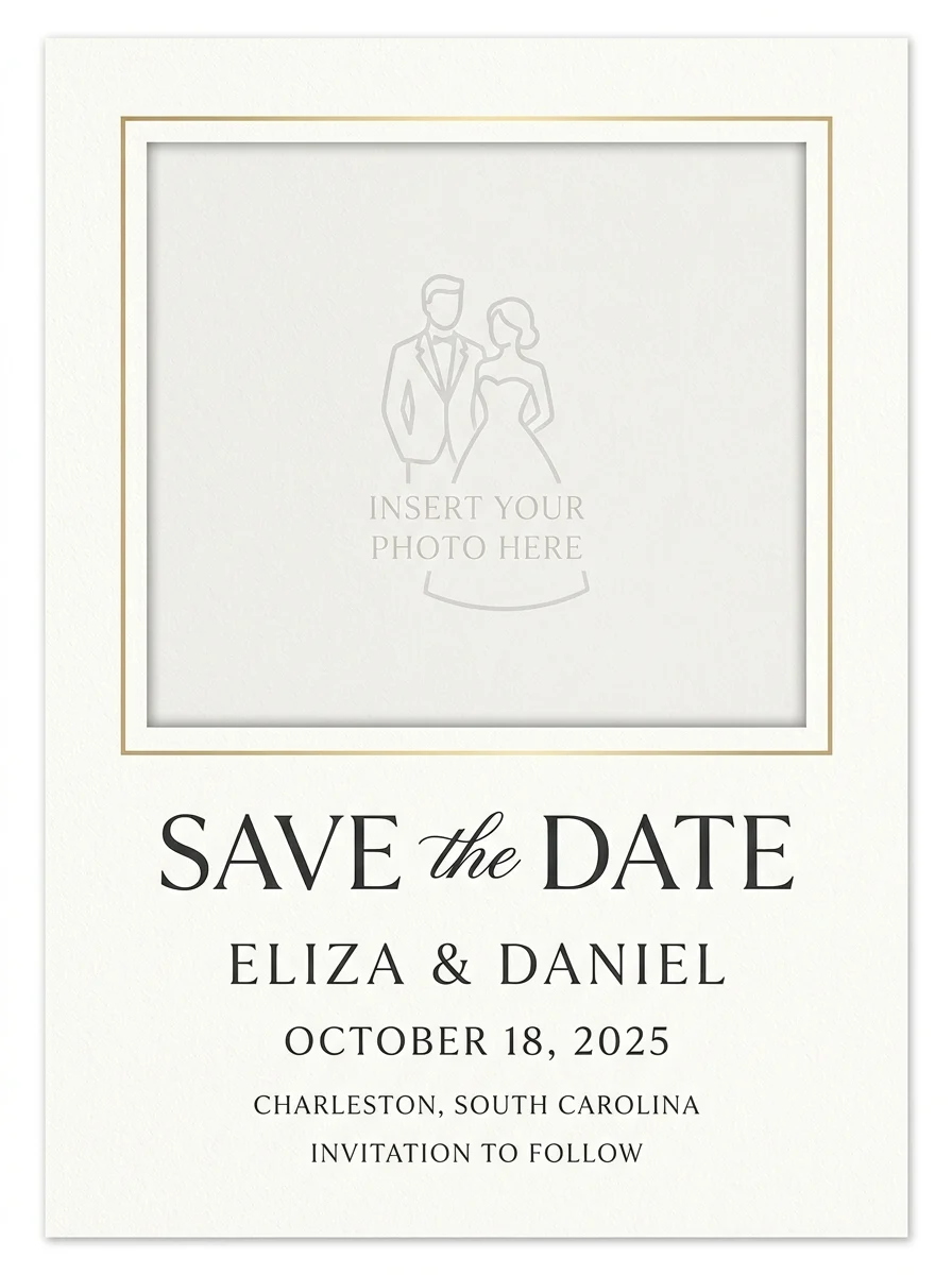 Photo frame save the date example