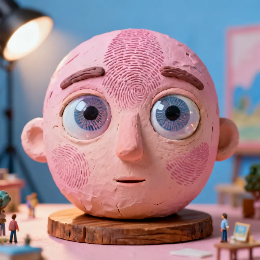 Claymation character close-up