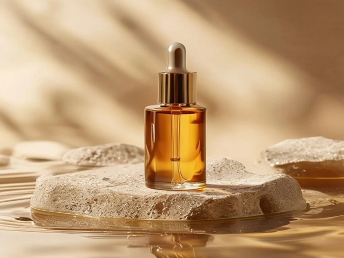 AI product photo for a skincare serum Meta ad