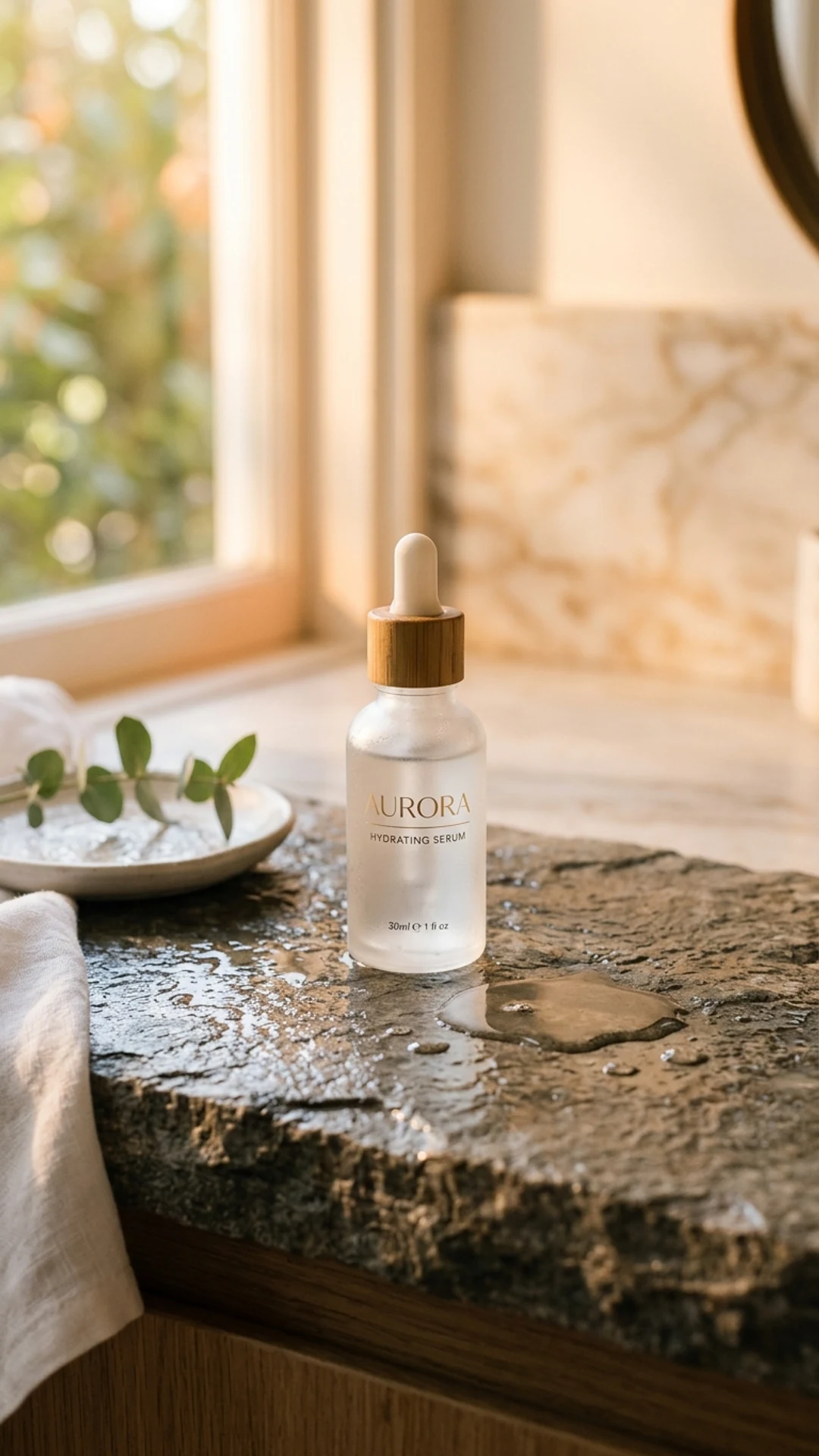 Skincare bottle ad opener generated from a text to video prompt